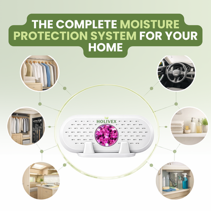 Holivex™ Smart Rechargeable Dehumidifier. Chemical-Free. Safe for the Whole Family